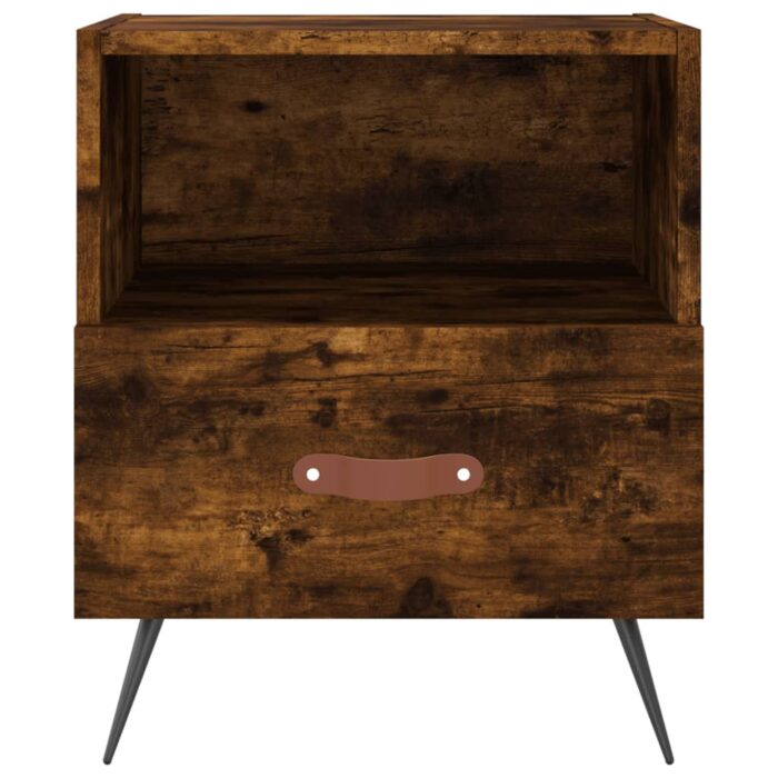 Tables de chevet 2pcs chêne fumé 40x35x47,5cm bois d’ingénierie – Image 4