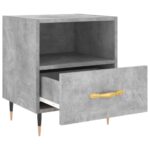 Tables de chevet 2pcs gris béton 40x35x47,5cm bois d’ingénierie – Image 5