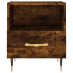 Table de chevet chêne fumé 40x35x47,5 cm bois d’ingénierie – Image 2