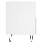 Table de chevet blanc 40x35x47,5 cm bois d’ingénierie – Image 3