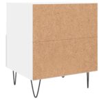 Table de chevet blanc 40x35x47,5 cm bois d’ingénierie – Image 4