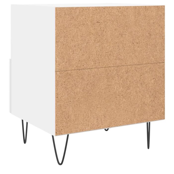 Table de chevet blanc 40x35x47,5 cm bois d’ingénierie – Image 4