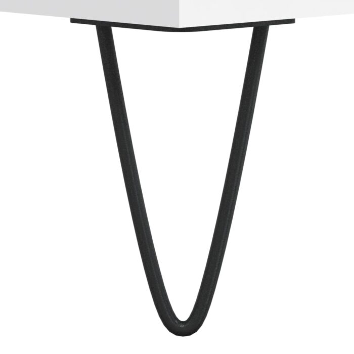 Table de chevet blanc 40x35x47,5 cm bois d’ingénierie – Image 8