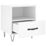Tables de chevet 2 pcs blanc 40x35x47,5 cm bois d’ingénierie – Image 3