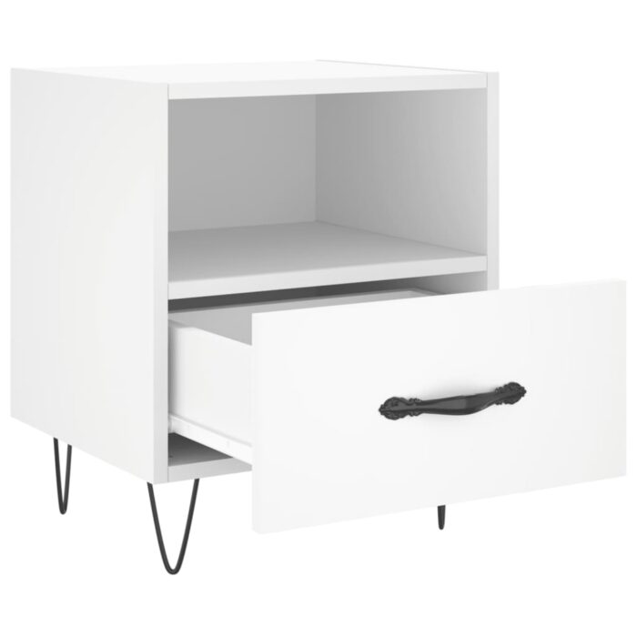 Tables de chevet 2 pcs blanc 40x35x47,5 cm bois d’ingénierie – Image 3