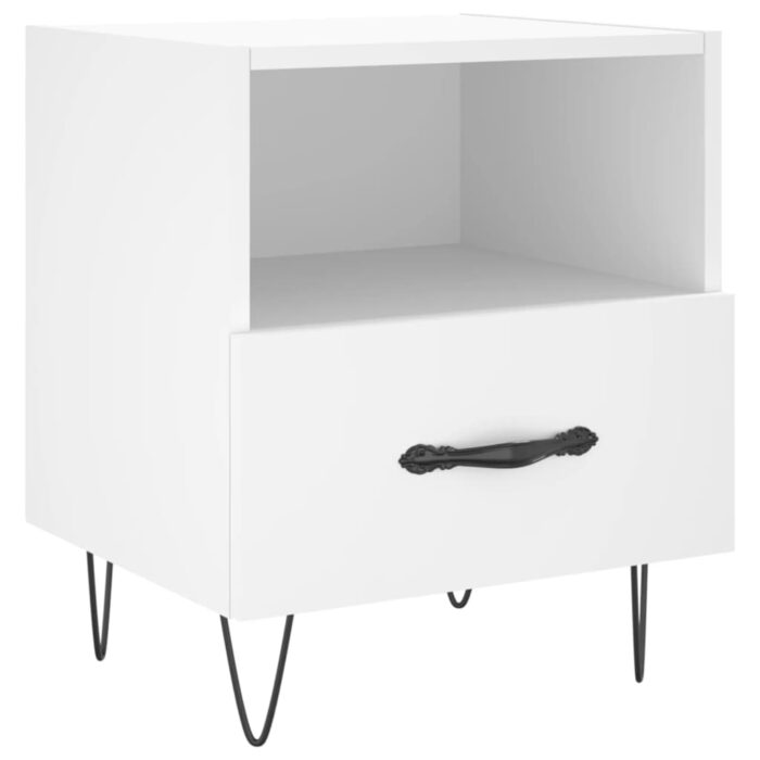 Tables de chevet 2 pcs blanc 40x35x47,5 cm bois d’ingénierie – Image 4