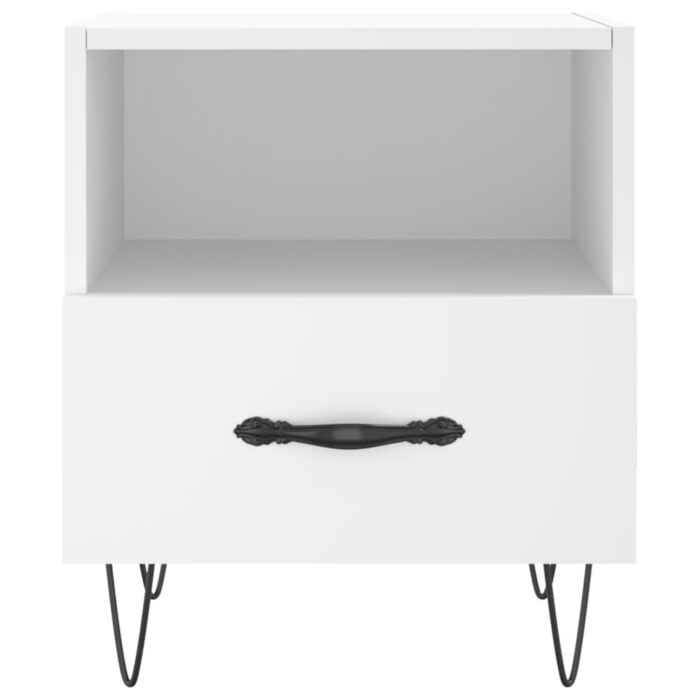 Tables de chevet 2 pcs blanc 40x35x47,5 cm bois d’ingénierie – Image 5