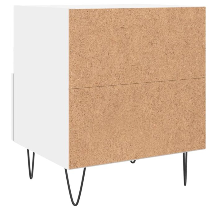 Tables de chevet 2 pcs blanc 40x35x47,5 cm bois d’ingénierie – Image 7