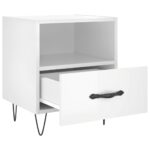 Tables de chevet 2 pcs blanc brillant 40x35x47,5 cm – Image 3
