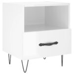 Tables de chevet 2 pcs blanc brillant 40x35x47,5 cm – Image 4