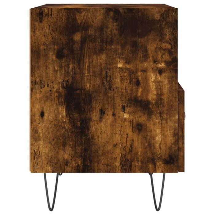 Table de chevet chêne fumé 40x35x47,5 cm bois d’ingénierie – Image 3