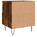 Table de chevet chêne fumé 40x35x47,5 cm bois d’ingénierie – Image 4