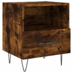Tables de chevet 2pcs chêne fumé 40x35x47,5cm bois d’ingénierie – Image 4