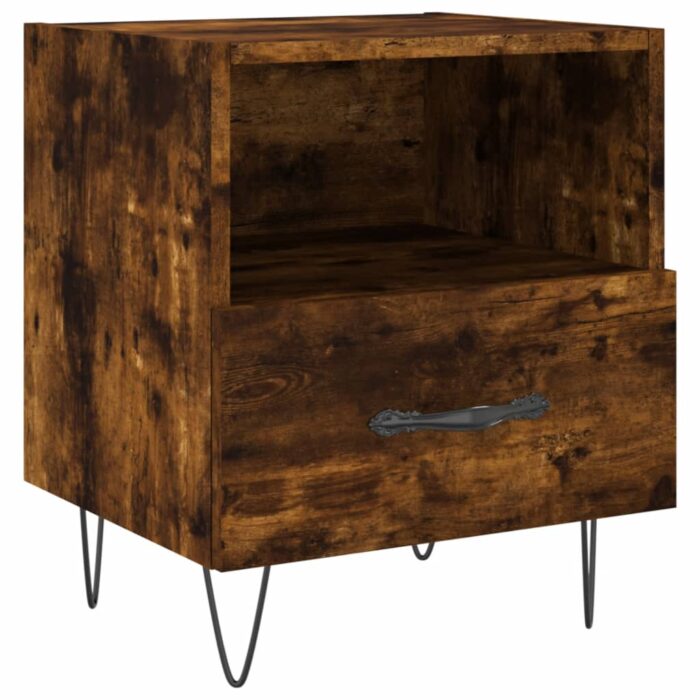 Tables de chevet 2pcs chêne fumé 40x35x47,5cm bois d’ingénierie – Image 4