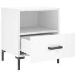 Tables de chevet 2 pcs blanc 40x35x47,5 cm bois d’ingénierie – Image 3
