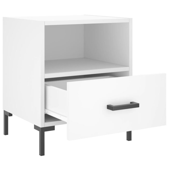 Tables de chevet 2 pcs blanc 40x35x47,5 cm bois d’ingénierie – Image 3