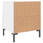 Tables de chevet 2 pcs blanc 40x35x47,5 cm bois d’ingénierie – Image 7