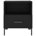 Tables de chevet 2 pcs noir 40x35x47,5 cm bois d’ingénierie – Image 5