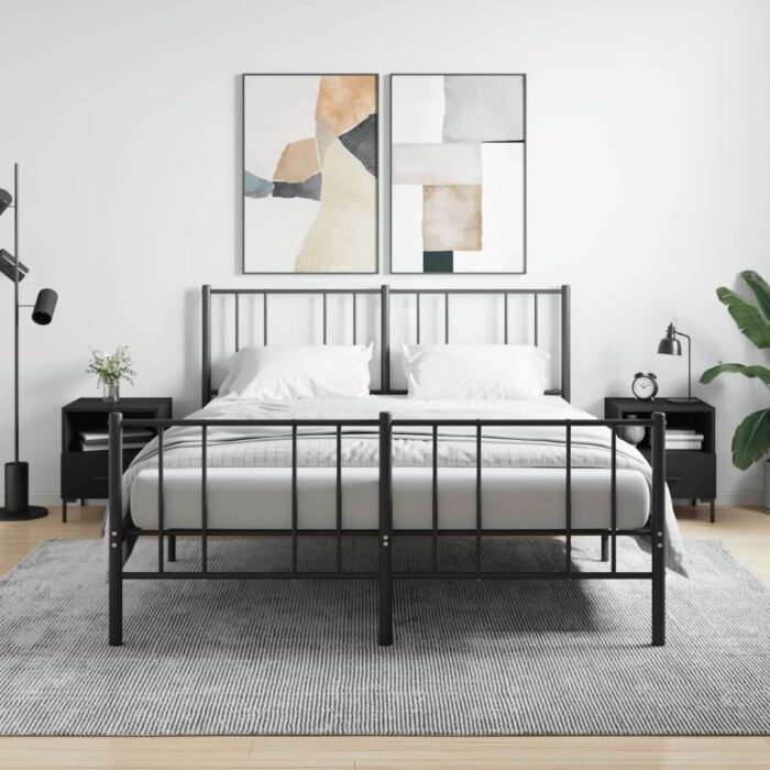 Tables de chevet 2 pcs noir 40x35x47,5 cm bois d’ingénierie – Image 1