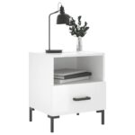 Tables de chevet 2 pcs blanc brillant 40x35x47,5 cm – Image 2
