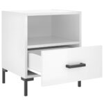 Tables de chevet 2 pcs blanc brillant 40x35x47,5 cm – Image 3