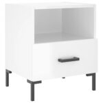 Tables de chevet 2 pcs blanc brillant 40x35x47,5 cm – Image 4