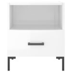 Tables de chevet 2 pcs blanc brillant 40x35x47,5 cm – Image 5
