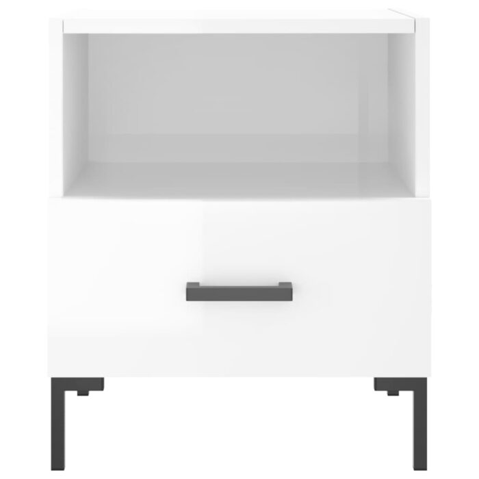 Tables de chevet 2 pcs blanc brillant 40x35x47,5 cm – Image 5