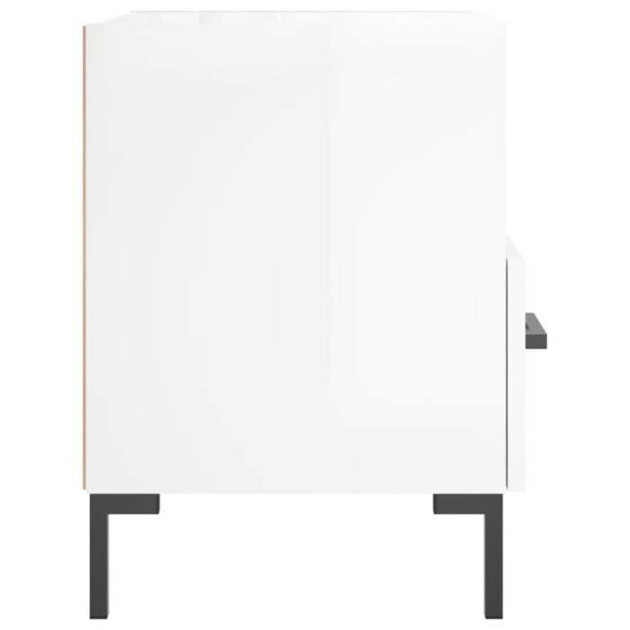 Tables de chevet 2 pcs blanc brillant 40x35x47,5 cm – Image 6