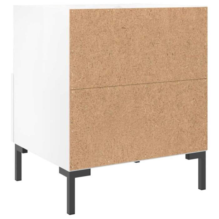 Tables de chevet 2 pcs blanc brillant 40x35x47,5 cm – Image 7