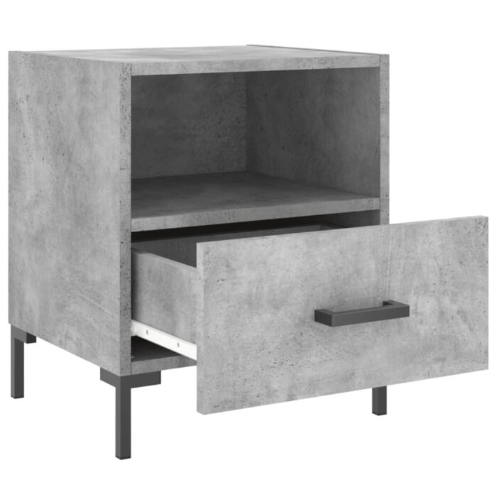 Tables de chevet 2pcs gris béton 40x35x47,5cm bois d’ingénierie – Image 3