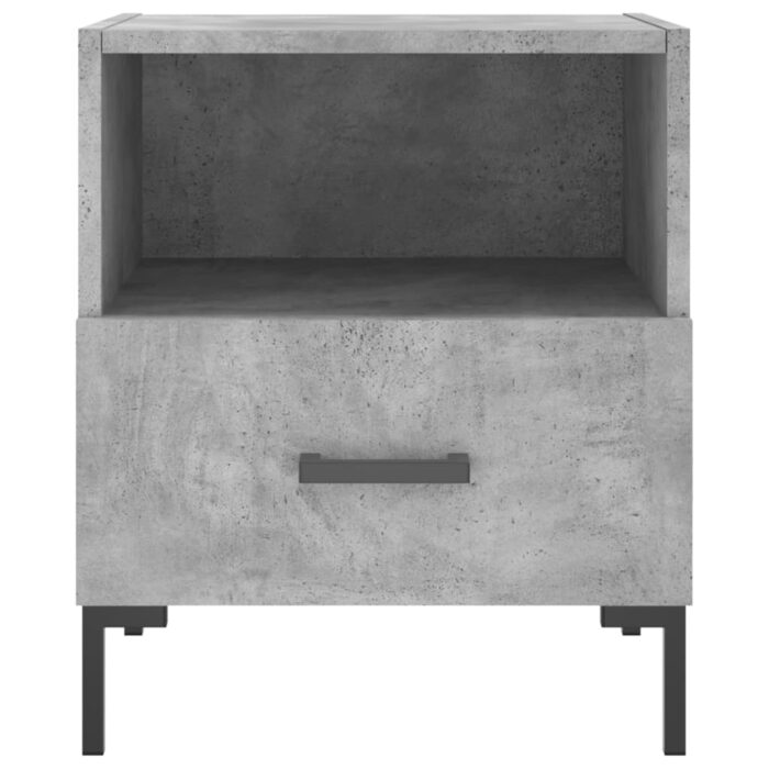 Tables de chevet 2pcs gris béton 40x35x47,5cm bois d’ingénierie – Image 5