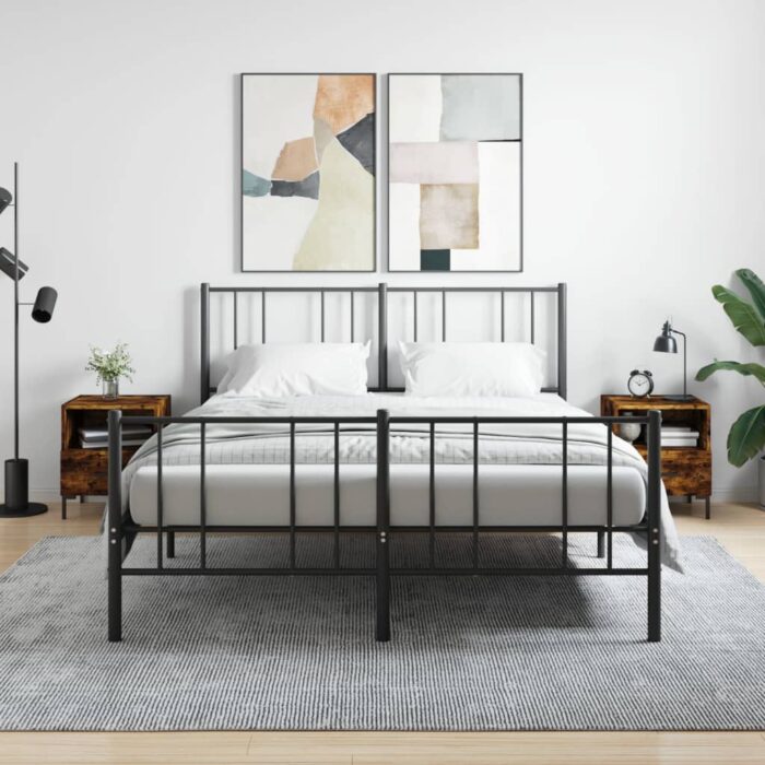 Tables de chevet 2pcs chêne fumé 40x35x47,5cm bois d’ingénierie – Image 1