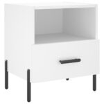 Tables de chevet 2 pcs blanc 40x35x47,5 cm bois d’ingénierie – Image 4