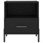 Tables de chevet 2 pcs noir 40x35x47,5 cm bois d’ingénierie – Image 5