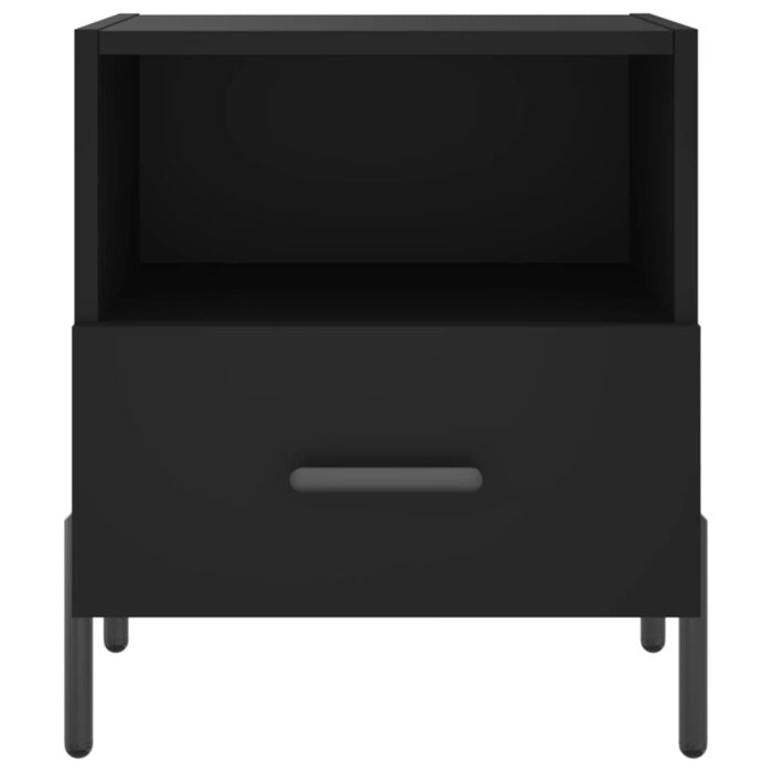 Tables de chevet 2 pcs noir 40x35x47,5 cm bois d’ingénierie – Image 5