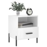 Tables de chevet 2 pcs blanc brillant 40x35x47,5 cm – Image 2