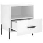 Tables de chevet 2 pcs blanc brillant 40x35x47,5 cm – Image 3