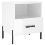 Tables de chevet 2 pcs blanc brillant 40x35x47,5 cm – Image 4