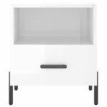 Tables de chevet 2 pcs blanc brillant 40x35x47,5 cm – Image 5