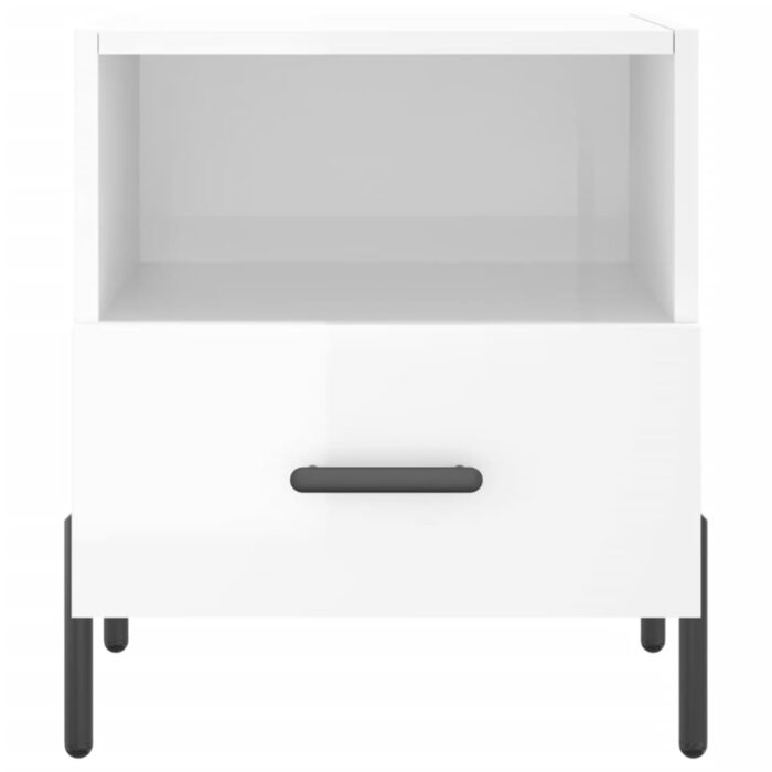 Tables de chevet 2 pcs blanc brillant 40x35x47,5 cm – Image 5