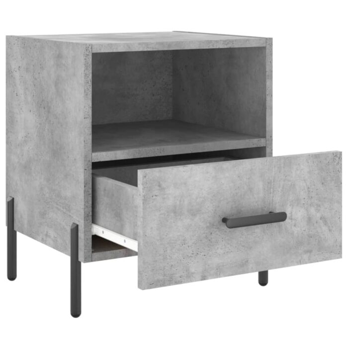 Tables de chevet 2pcs gris béton 40x35x47,5cm bois d’ingénierie – Image 3