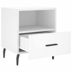 Tables de chevet 2 pcs blanc 40x35x47,5 cm bois d’ingénierie – Image 3