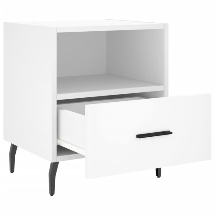 Tables de chevet 2 pcs blanc 40x35x47,5 cm bois d’ingénierie – Image 3