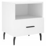 Tables de chevet 2 pcs blanc 40x35x47,5 cm bois d’ingénierie – Image 4
