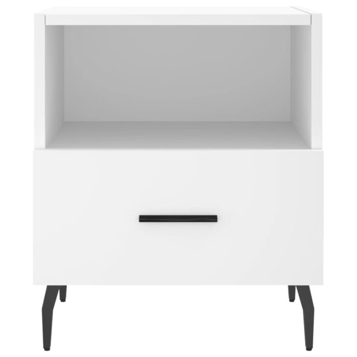 Tables de chevet 2 pcs blanc 40x35x47,5 cm bois d’ingénierie – Image 5