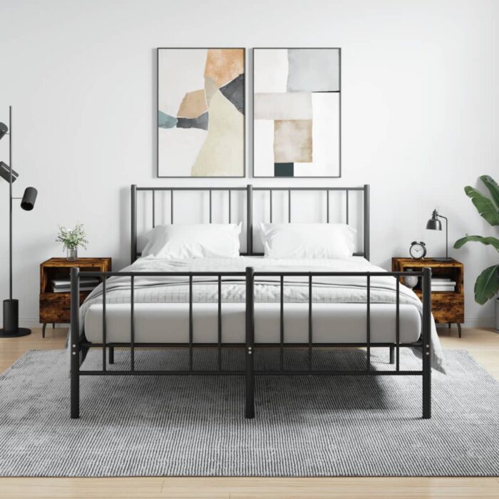 Tables de chevet 2pcs chêne fumé 40x35x47,5cm bois d’ingénierie – Image 1