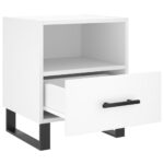 Tables de chevet 2 pcs blanc 40x35x47,5 cm bois d’ingénierie – Image 3