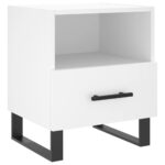 Tables de chevet 2 pcs blanc 40x35x47,5 cm bois d’ingénierie – Image 4