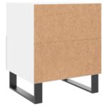 Tables de chevet 2 pcs blanc 40x35x47,5 cm bois d’ingénierie – Image 7
